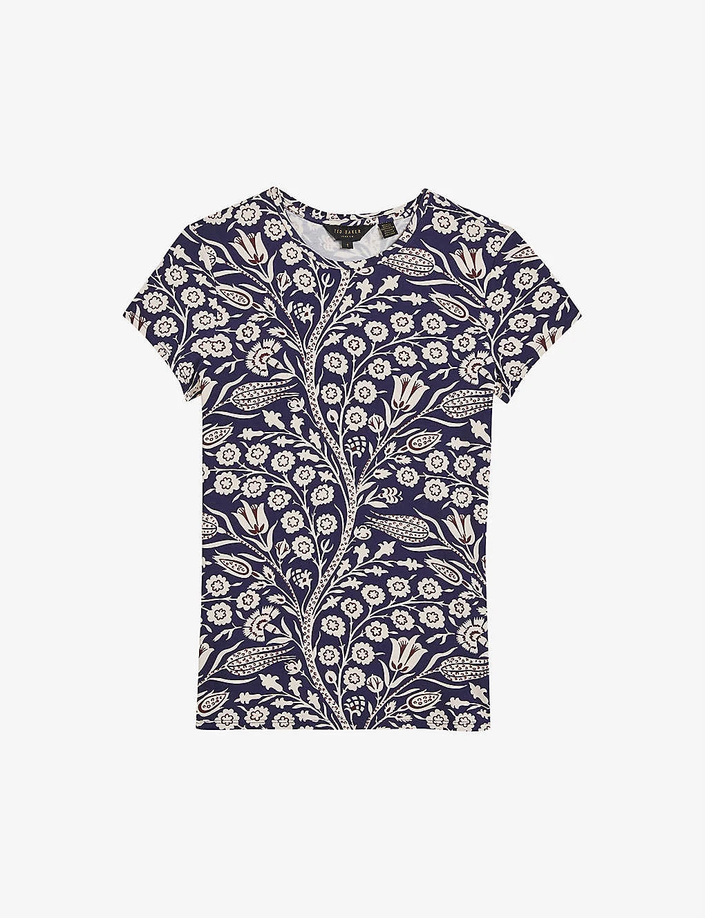 Ted Baker Rosali Floral-print Stretch-woven T-shirt 1 Ted Baker Rosali Floral-print Stretch-woven T-shirt