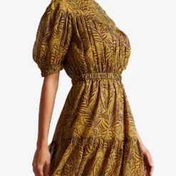 Ted Baker Mairley Printed Woven Mini Dress 6 Ted Baker Mairley Printed Woven Mini Dress -Outlet Pique Style Store R03972329 MIDYELLOW ALT02
