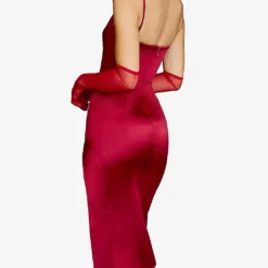 Casimira Corseted Satin Midi Dress -Outlet Pique Style Store R03972559 WINE ALT03