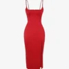 Casimira Corseted Satin Midi Dress