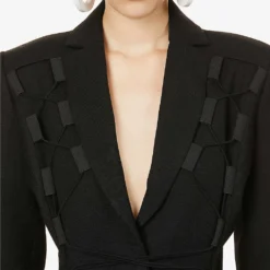 Jacquemus Le Manteau Lacciu Criss-cross Wool Jacket 9 Jacquemus Le Manteau Lacciu Criss-cross Wool Jacket -Outlet Pique Style Store R03972663 BLACK ALT04