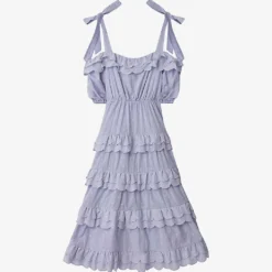 By Malina Edda Frill-trim Cotton Midi Dress