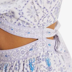 By Malina Sienna Cut-out Cotton Maxi Dress -Outlet Pique Style Store R03973277 CAPRICORALSAZURE ALT04