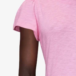 Whistles Frill Sleeve-detail Cotton-jersey T-shirt -Outlet Pique Style Store R03975838 PINK ALT04