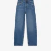 THE KOOPLES Faded Cropped High-rise Wide Jeans