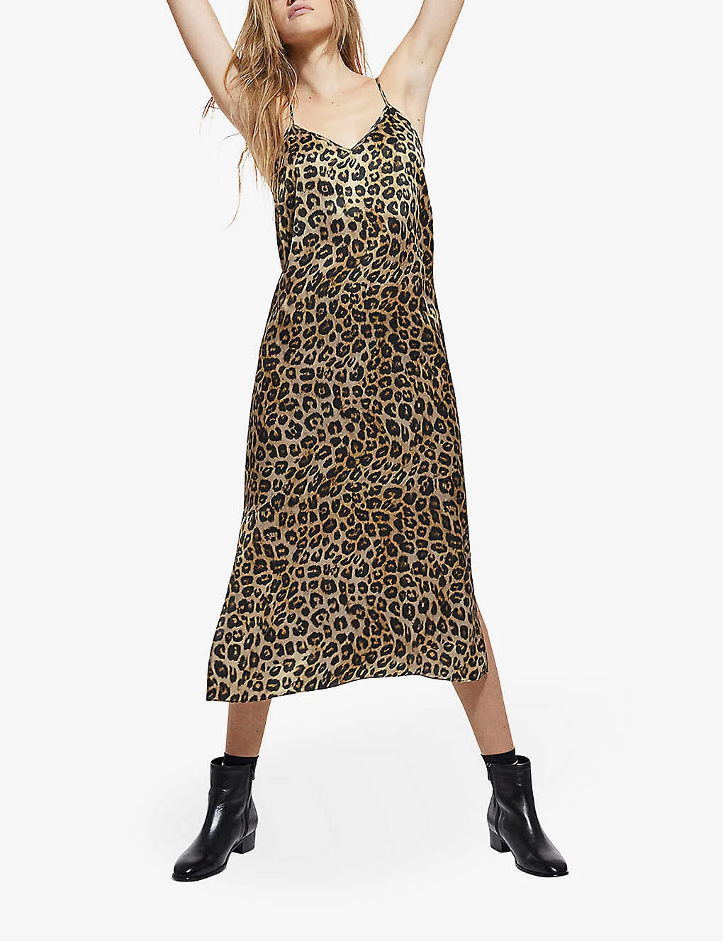 THE KOOPLES Leopard-print Silk Slip Midi Dress 2 THE KOOPLES Leopard-print Silk Slip Midi Dress - Image 2