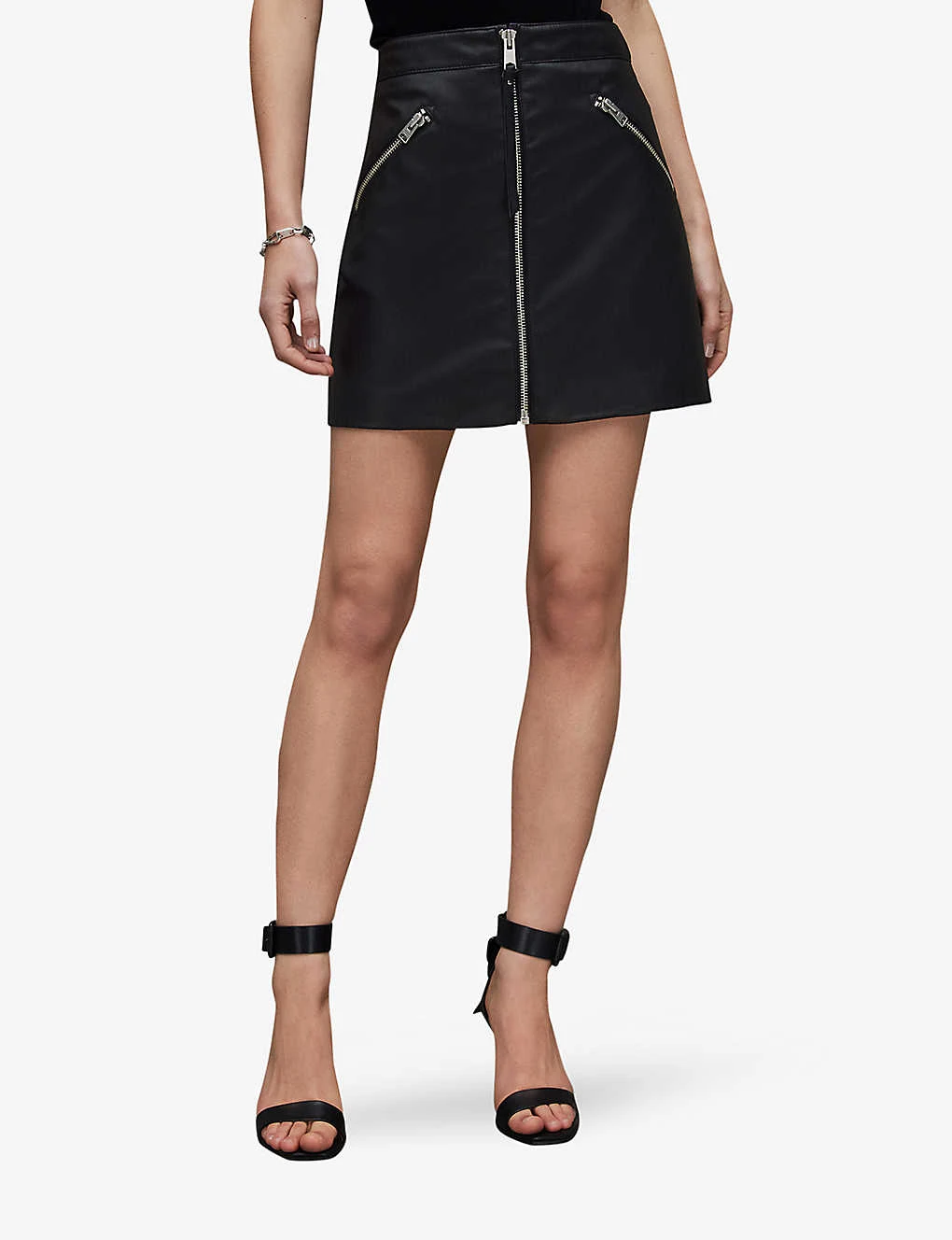 AllSaints Piper Zipped Faux-leather Mini Skirt 3 AllSaints Piper Zipped Faux-leather Mini Skirt - Image 3