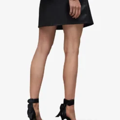 AllSaints Piper Zipped Faux-leather Mini Skirt 8 AllSaints Piper Zipped Faux-leather Mini Skirt -Outlet Pique Style Store R03977217 BLACK ALT03