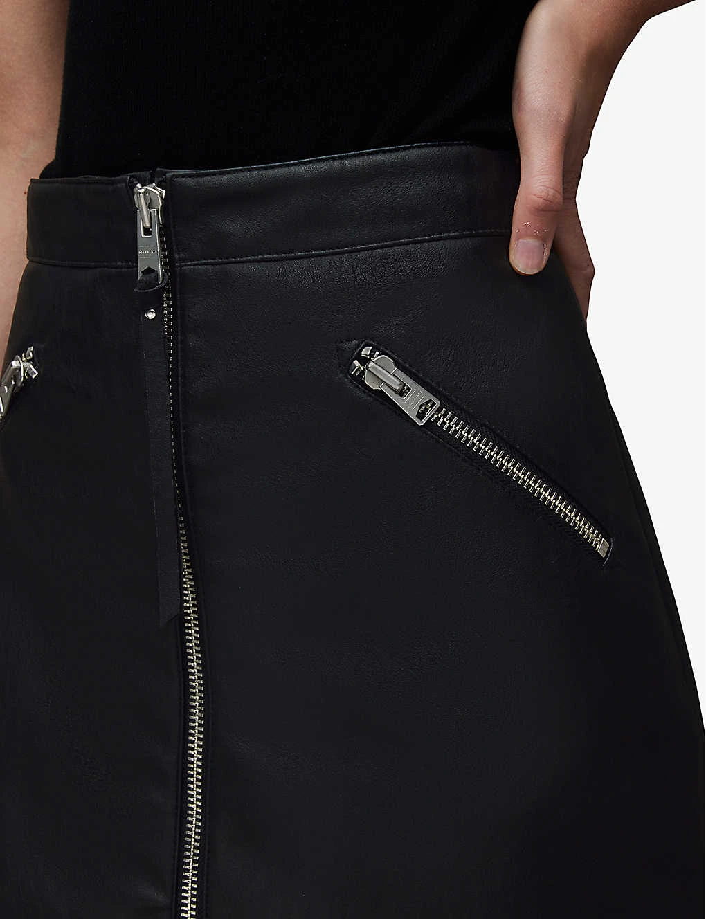 AllSaints Piper Zipped Faux-leather Mini Skirt 5 AllSaints Piper Zipped Faux-leather Mini Skirt - Image 5