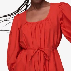 Whistles Nelly Organic Cotton Trapeze Dress -Outlet Pique Style Store R03977505 RED ALT04