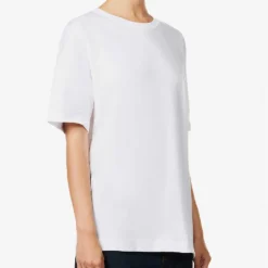 Dries Van Noten Boxy-fit Round-neck Cotton-jersey T-shirt -Outlet Pique Style Store R03979451 WHITE ALT02