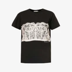Alexander McQueen Lace-print Cotton-jersey T-shirt