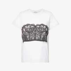 Alexander McQueen Corset-print Cotton-jersey T-shirt