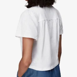 Whistles Maeve Buttoned Cotton-jersey T-shirt -Outlet Pique Style Store R03983237 WHITE ALT03