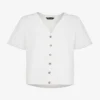 Whistles Maeve Buttoned Cotton-jersey T-shirt