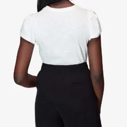 Whistles Round-neck Frilled-sleeve Cotton T-shirt -Outlet Pique Style Store R03983239 WHITE ALT03