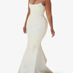 Ines Flared Satin Wedding Dress -Outlet Pique Style Store R03983460 IVORY ALT02
