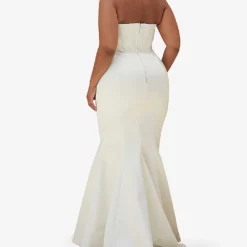 Ines Flared Satin Wedding Dress -Outlet Pique Style Store R03983460 IVORY ALT03