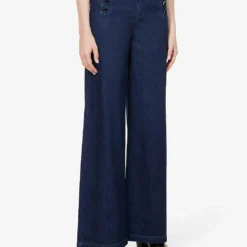 Paige Harper Wide-leg High-rise Stretch-denim Jeans -Outlet Pique Style Store R03990776 FRENCHRINSE ALT02