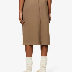 ESSENTIALS Logo-patch Cotton-jersey Skirt -Outlet Pique Style Store R03991658 WOOD ALT03