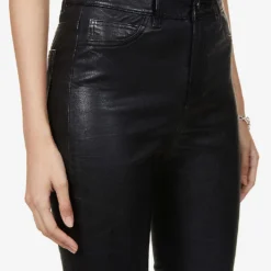 Paige Cindy Slim-fit Mid-rise Leather Jeans -Outlet Pique Style Store R04002436 BLACK ALT04