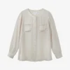 Button-down Collarless Recycled-polyester Shirt