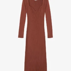 By Malina Tulip Ribbed Knitted Midi Dress