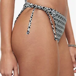 AllSaints Nico Monogram-print Stretch Recycled-nylon Bikini Bottoms -Outlet Pique Style Store R04006601 BLACKWHITE ALT04