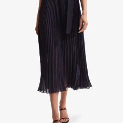 Reiss Anya Pleated Woven Skirt -Outlet Pique Style Store R04006619 GRAPE ALT02