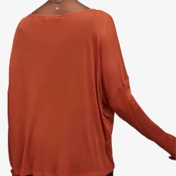 AllSaints Francesco Rita Semi-sheer Woven T-shirt -Outlet Pique Style Store R04006701 RUSTBROWN ALT03