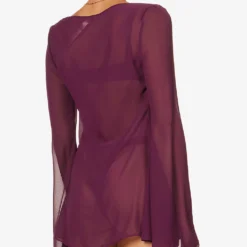 Provence Self-tie Woven Cover Up -Outlet Pique Style Store R04006940 PRUNE ALT03