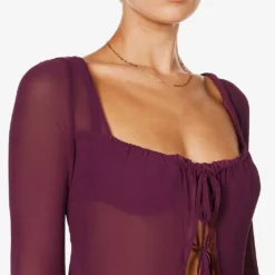 Provence Self-tie Woven Cover Up -Outlet Pique Style Store R04006940 PRUNE ALT04