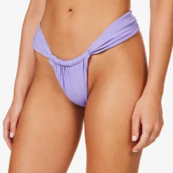 Athens Ruched High-rise Bikini Bottoms -Outlet Pique Style Store R04006941 VIOLET ALT02