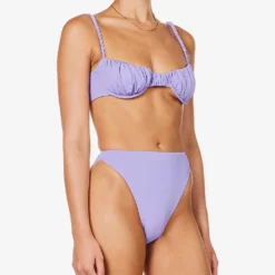 Cassis Ruched Underwired Bikini Top -Outlet Pique Style Store R04006945 VIOLET ALT02