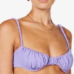 Cassis Ruched Underwired Bikini Top -Outlet Pique Style Store R04006945 VIOLET ALT04