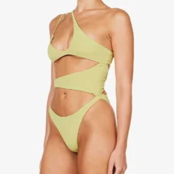 Lafayette Asymmetric Woven Swimsuit -Outlet Pique Style Store R04006948 OLIVE ALT02