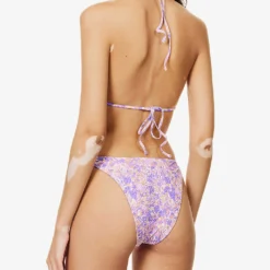 Tropez Ruched Halterneck Bikini Top -Outlet Pique Style Store R04006949 VIOLETFLORAL ALT03