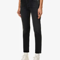 CITIZENS OF HUMANITY Charlotte Straight-leg High-rise Organic-cotton Blend Jeans -Outlet Pique Style Store R04006962 BLACKINK ALT02