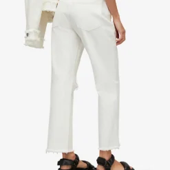 AllSaints April Destroy Straight-leg Mid-rise Denim Jeans -Outlet Pique Style Store R04008748 WHITE ALT03