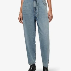 AllSaints Sammy Tapered-leg High-rise Paperbag Jeans -Outlet Pique Style Store R04009299 MIDINDIGOBLU ALT02