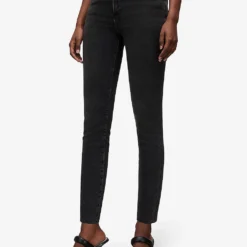 AllSaints Miller Faded Skinny Mid-rise Stretch-denim Jeans -Outlet Pique Style Store R04009300 WASHEDBLACK ALT02