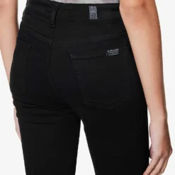 7 For All Mankind Aubrey Slim-fit High-rise Stretch-denim Jeans 11 7 For All Mankind Aubrey Slim-fit High-rise Stretch-denim Jeans -Outlet Pique Style Store R04009793 BLACK ALT05