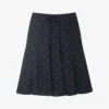 Spot-print Tie-waist Woven Midi Skirt