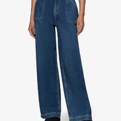 Whistles Raya Wide-leg High-rise Jeans -Outlet Pique Style Store R04044626 BLUE ALT02
