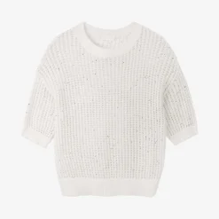 Open-knit Organic-cotton Blend T-shirt