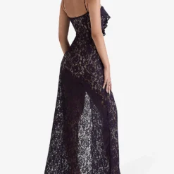 Malia Ruffle-trim Lace Maxi Dress -Outlet Pique Style Store R04053546 NIGHTSHADE ALT03