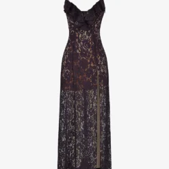 Malia Ruffle-trim Lace Maxi Dress