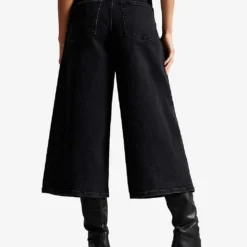 Ted Baker Jeean Cropped Wide-leg High-rise Stretch-denim Jeans -Outlet Pique Style Store R04056730 BLACK ALT03