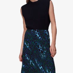 Whistles Night Cat Leopard-print Woven Midi Skirt -Outlet Pique Style Store R04057353 MULTICOLOURED ALT02
