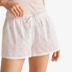 Sprig Floral-print Cotton Shorts 6 Sprig Floral-print Cotton Shorts -Outlet Pique Style Store R04057580 WHITEPINK ALT02